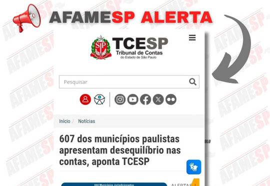 607 dos municípios paulistas apresentam desequilíbrio nas contas, aponta TCESP.