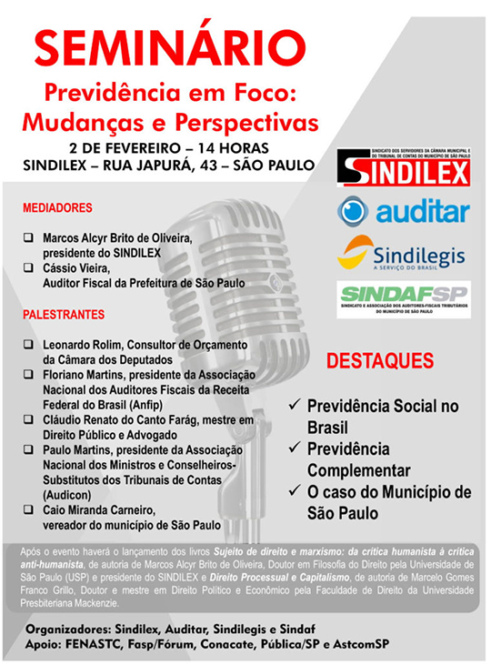 SINDILEX e SINDAF organizam Seminário acerca da Reforma da Previdência